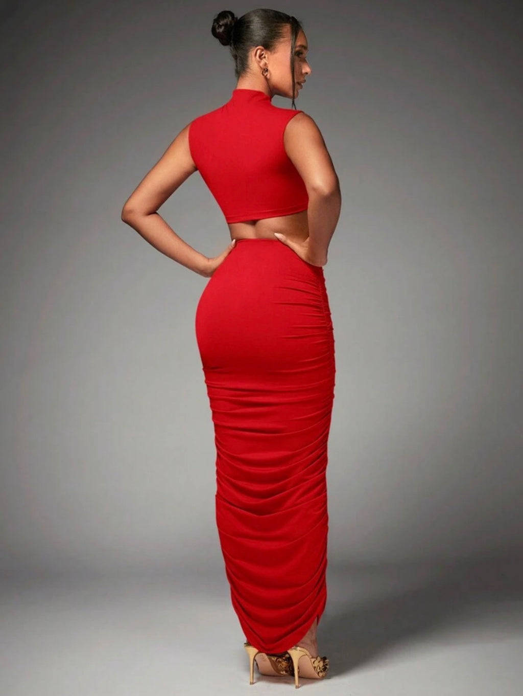 Twist Front Ruched Maxi Co-ord Set