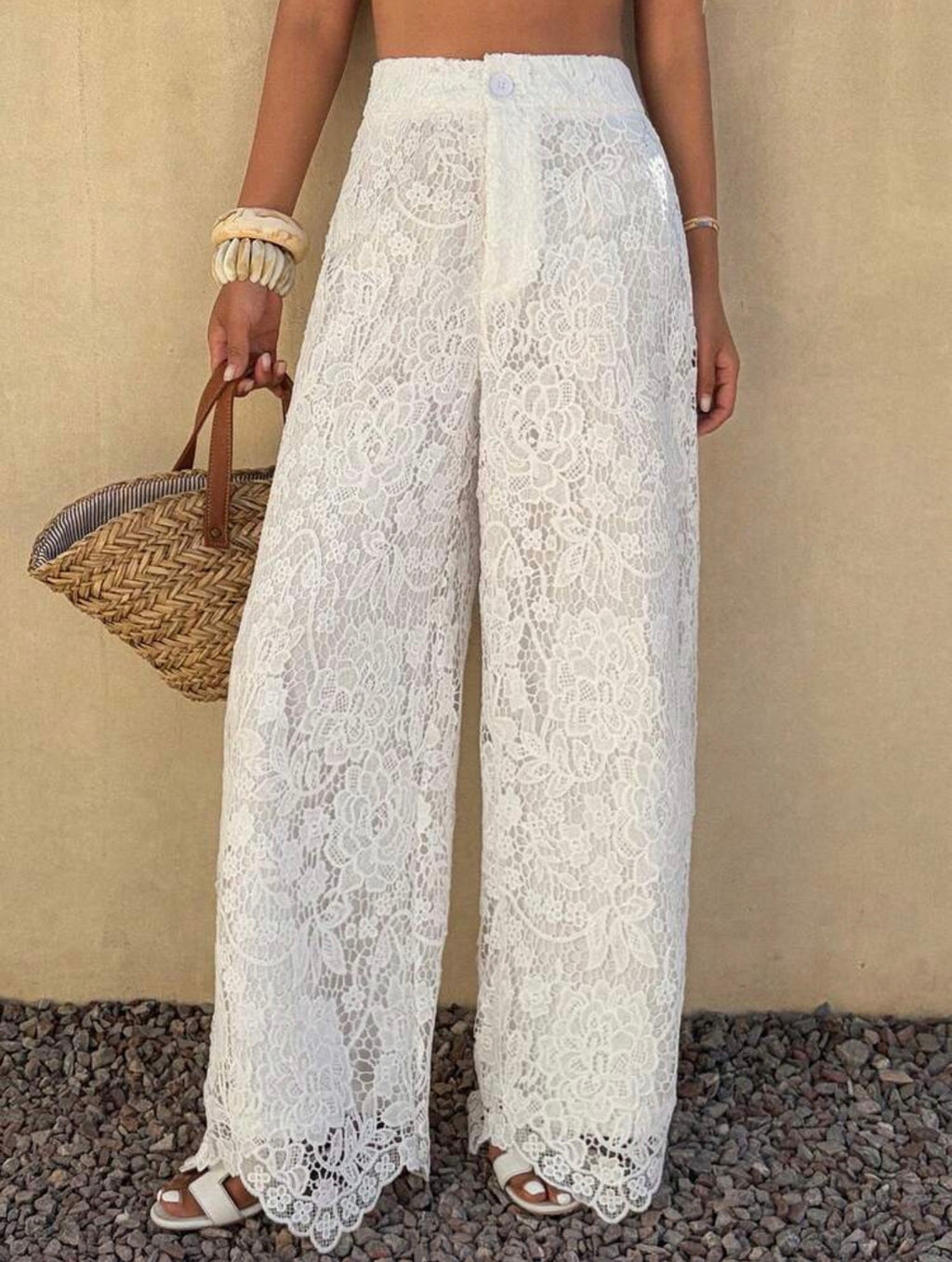 Ivory Lace Palazzo