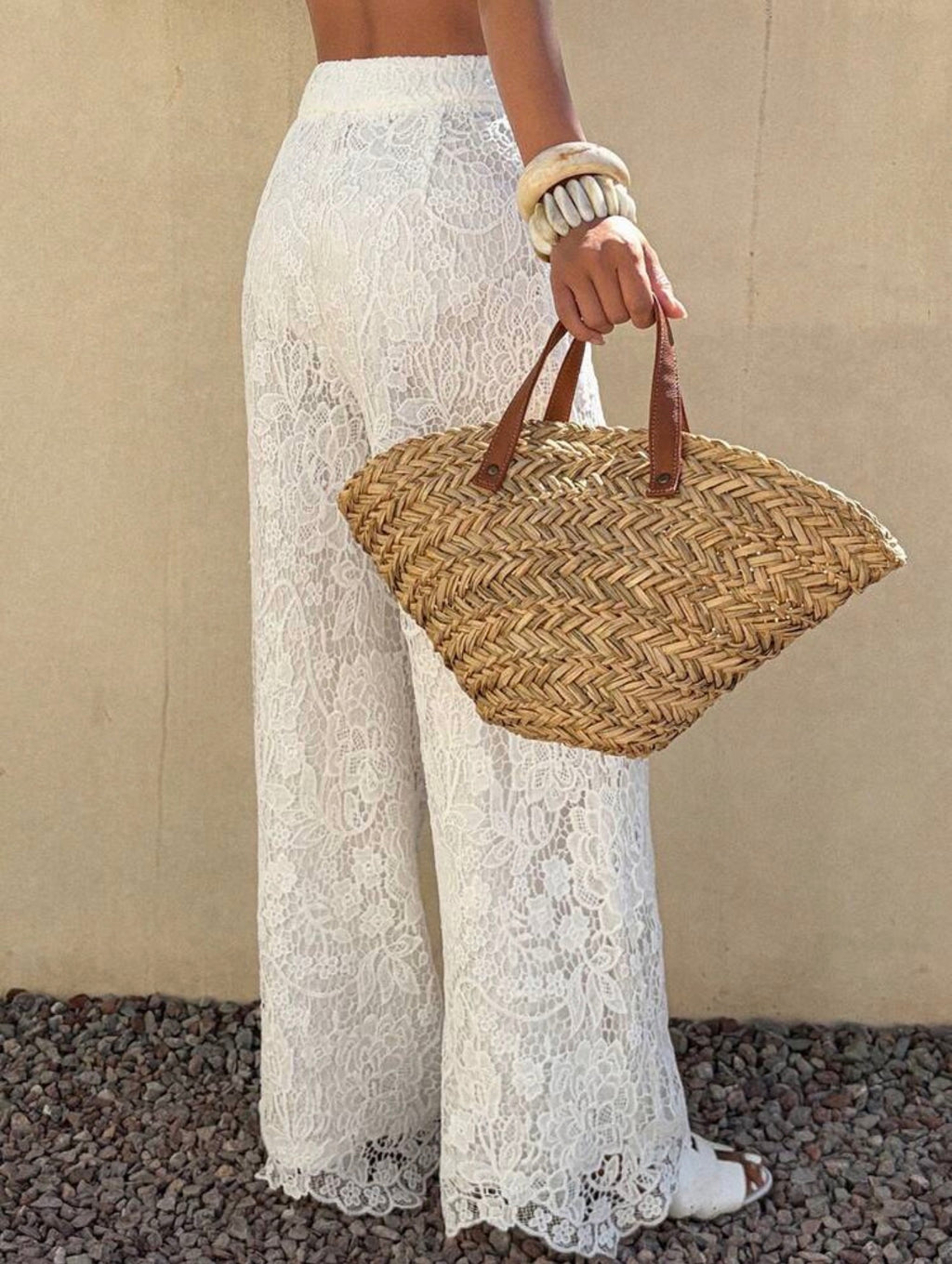 Ivory Lace Palazzo