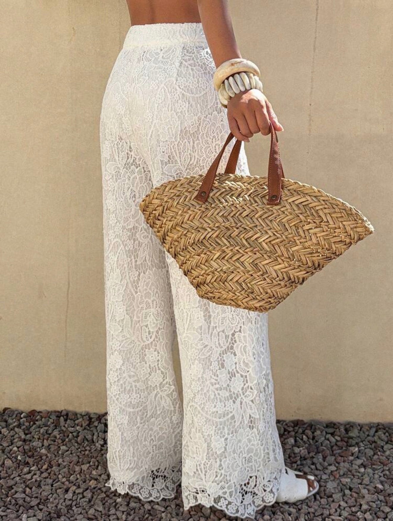 Ivory Lace Palazzo