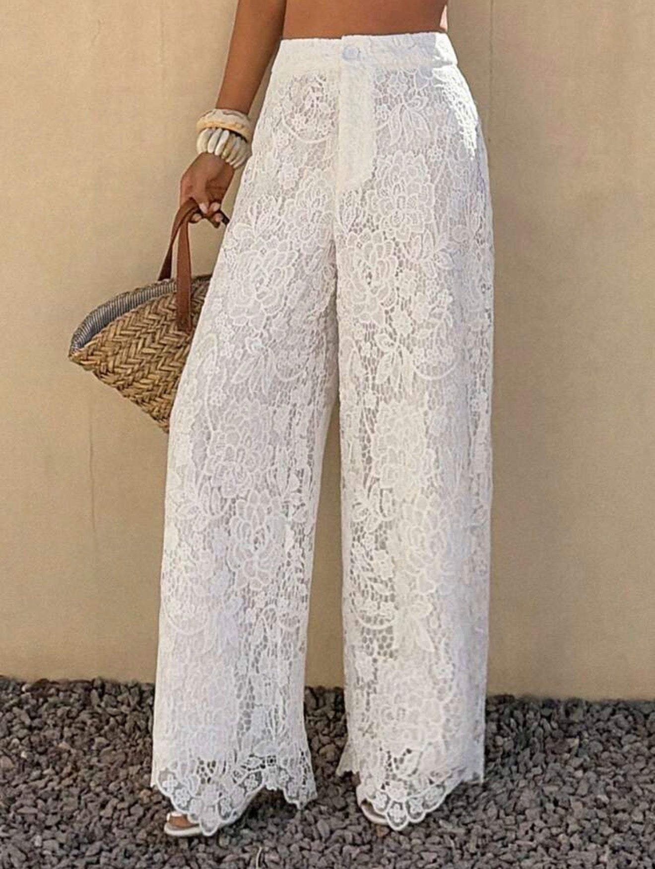 Ivory Lace Palazzo