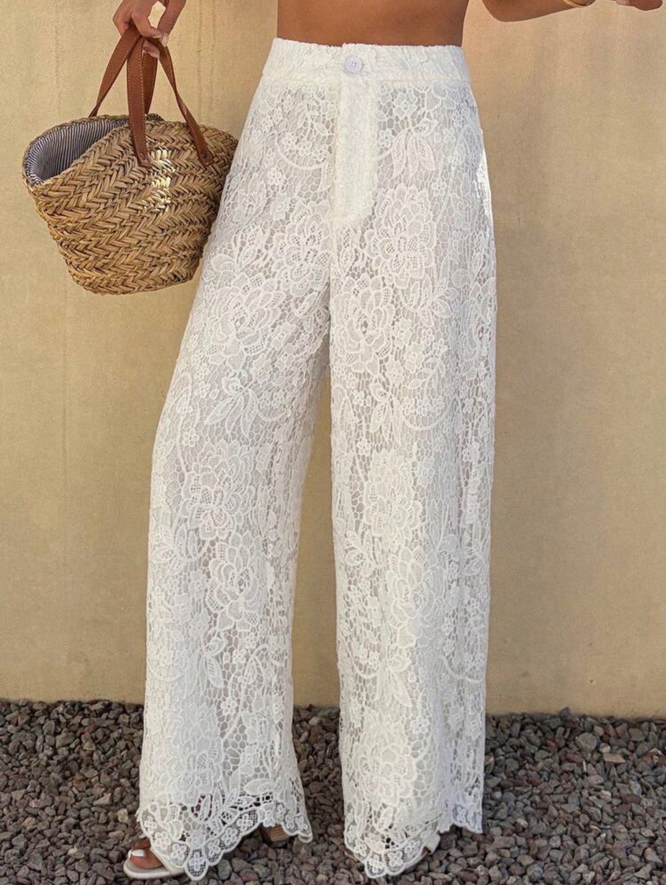 Ivory Lace Palazzo