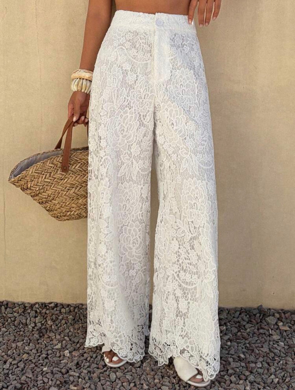 Ivory Lace Palazzo