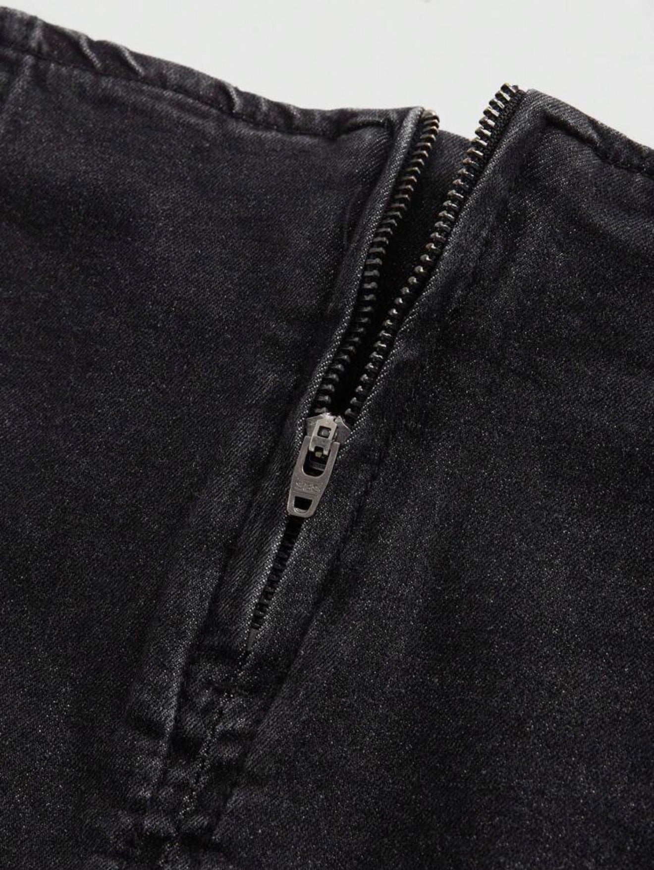 Triple Buckle Denim Mini Skirt