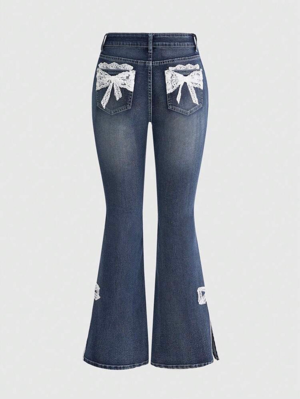 Lace Bow Flare Jeans
