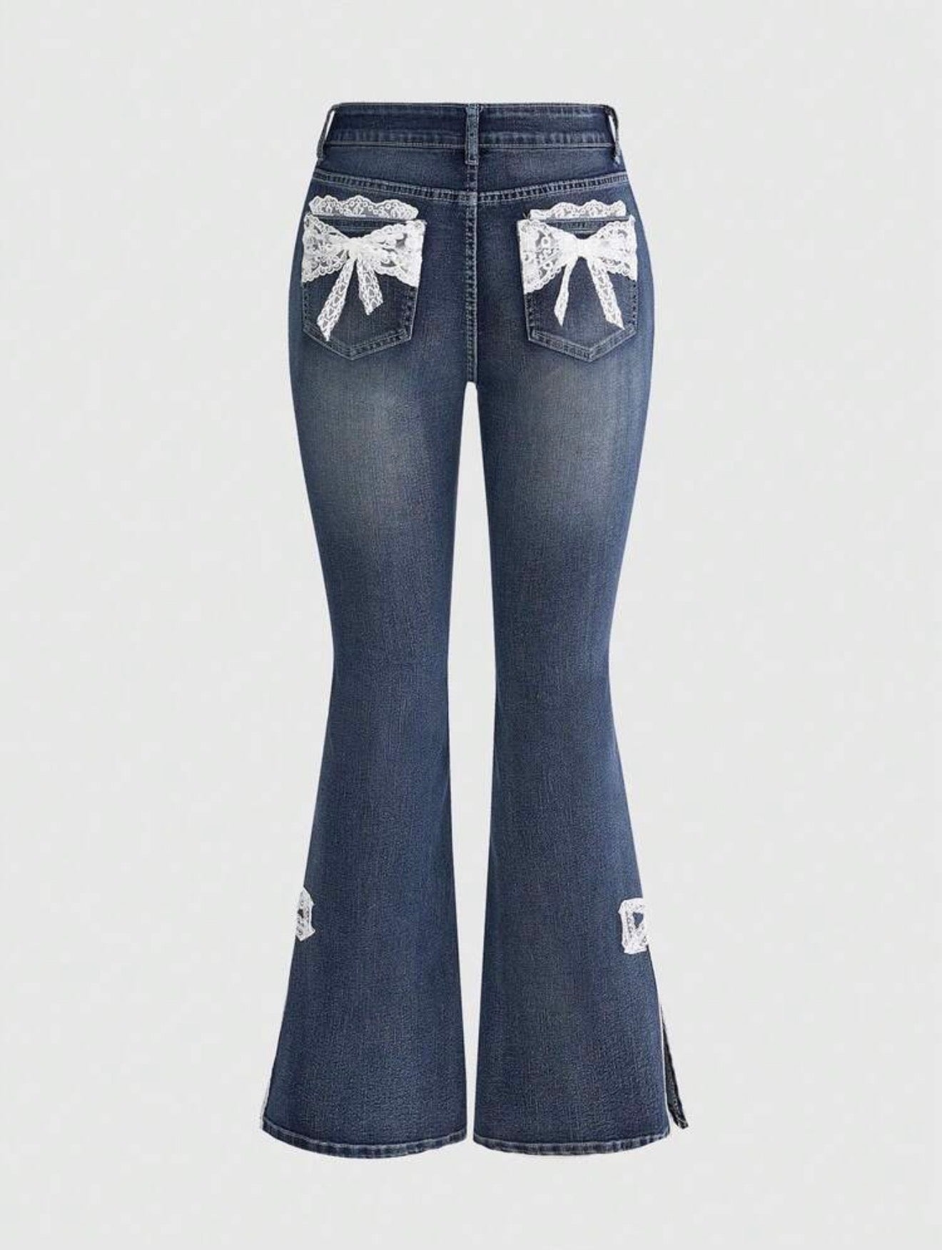 Lace Bow Flare Jeans