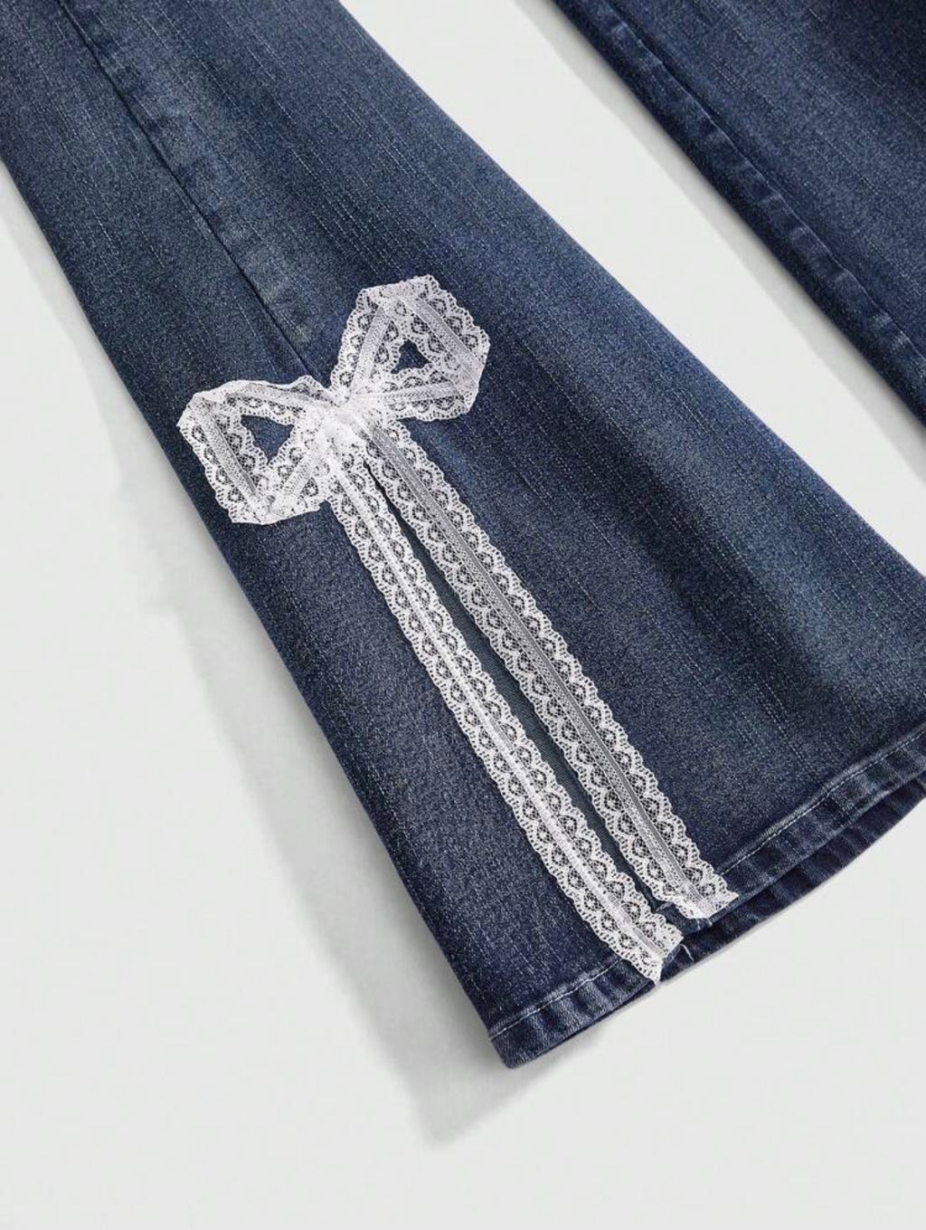 Lace Bow Flare Jeans