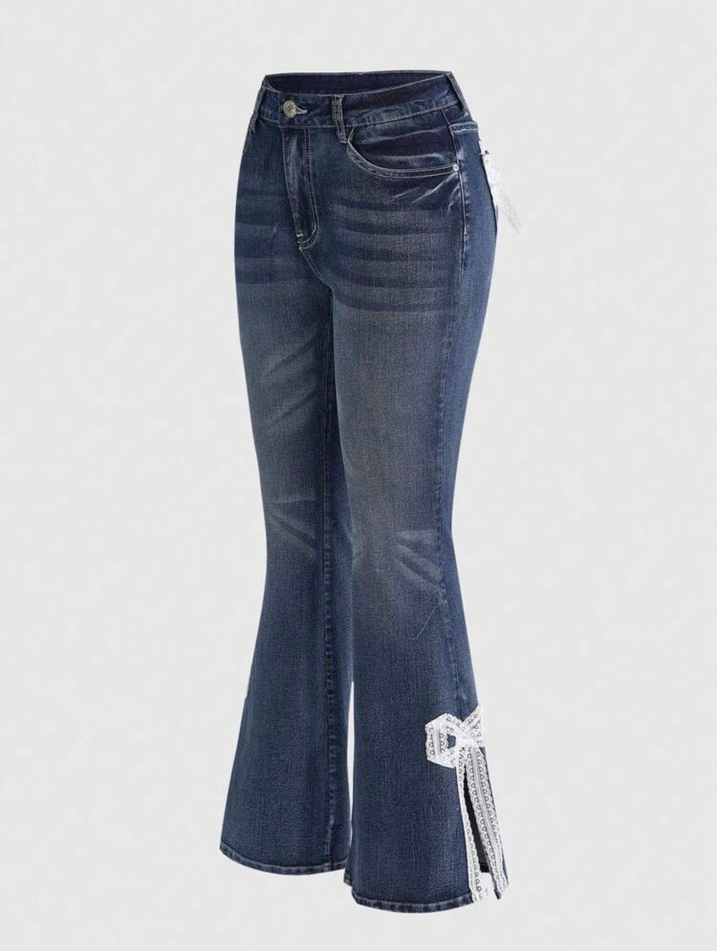 Lace Bow Flare Jeans