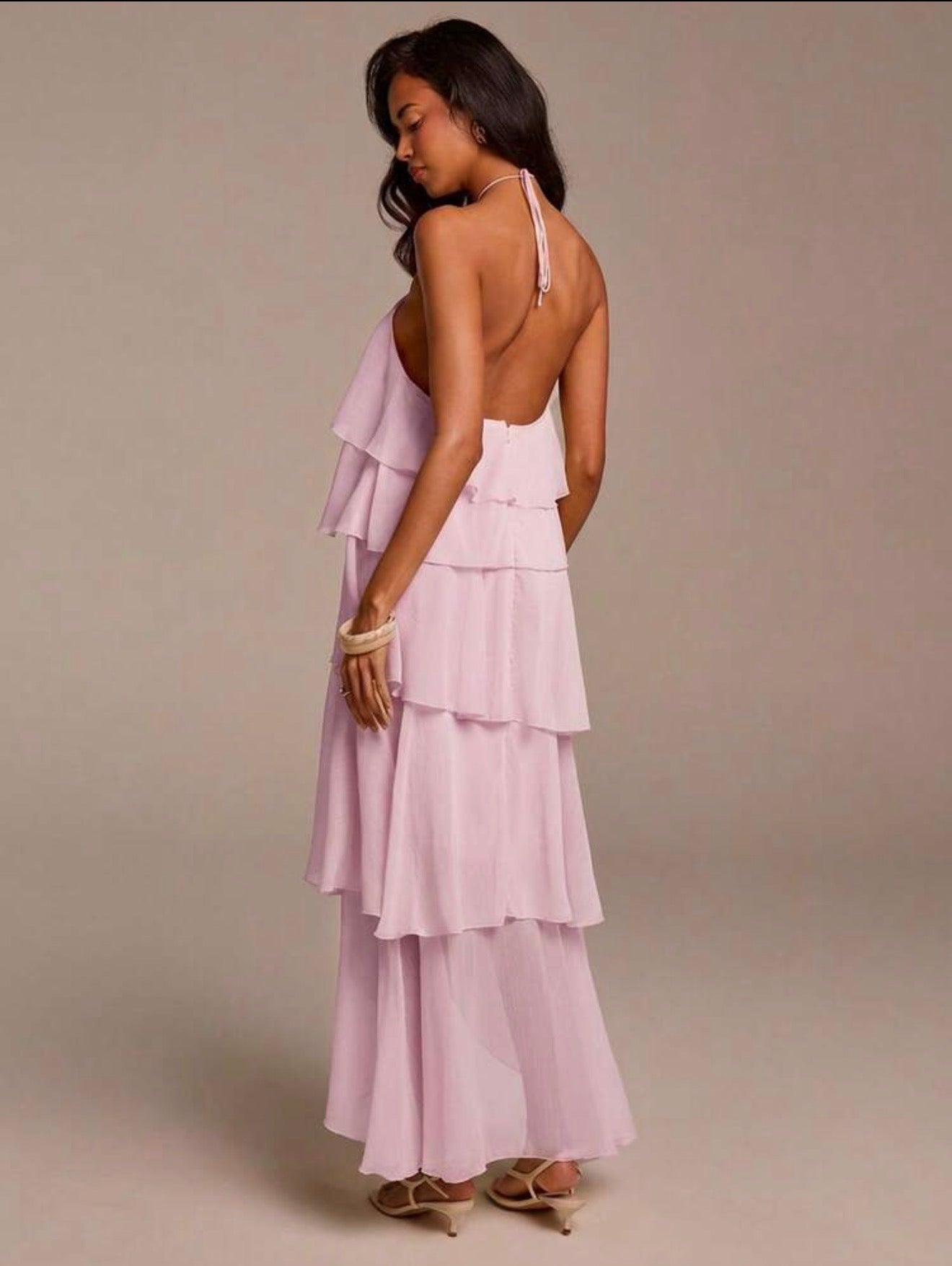 Waterfall Ruffle Maxi Dress