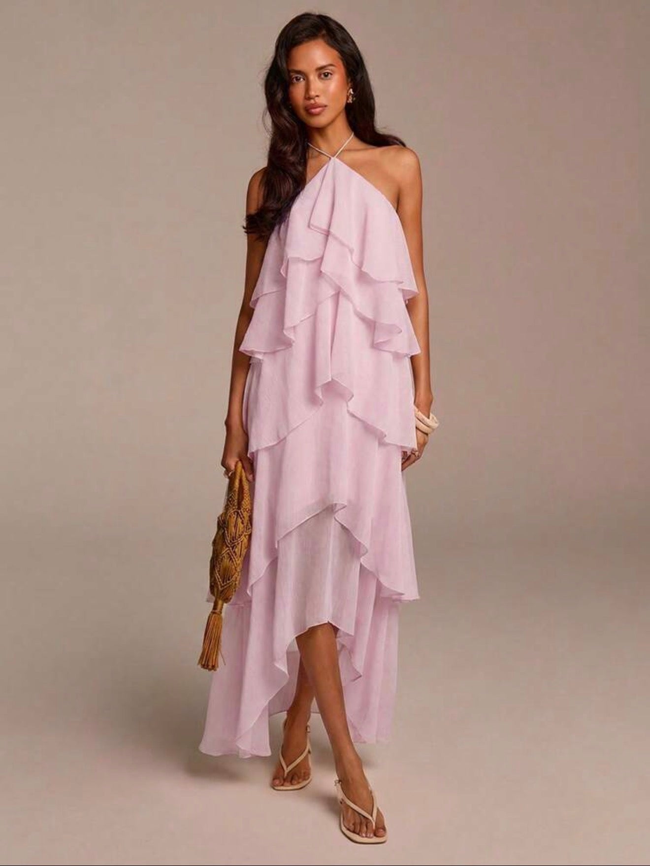 Waterfall Ruffle Maxi Dress