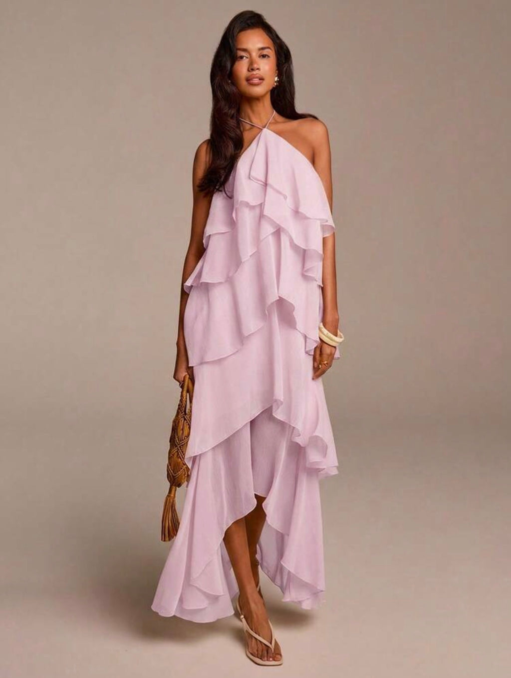 Waterfall Ruffle Maxi Dress