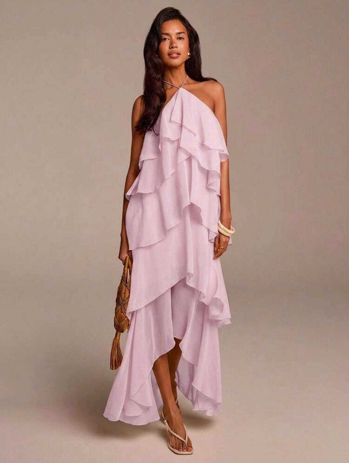 Waterfall Ruffle Maxi Dress