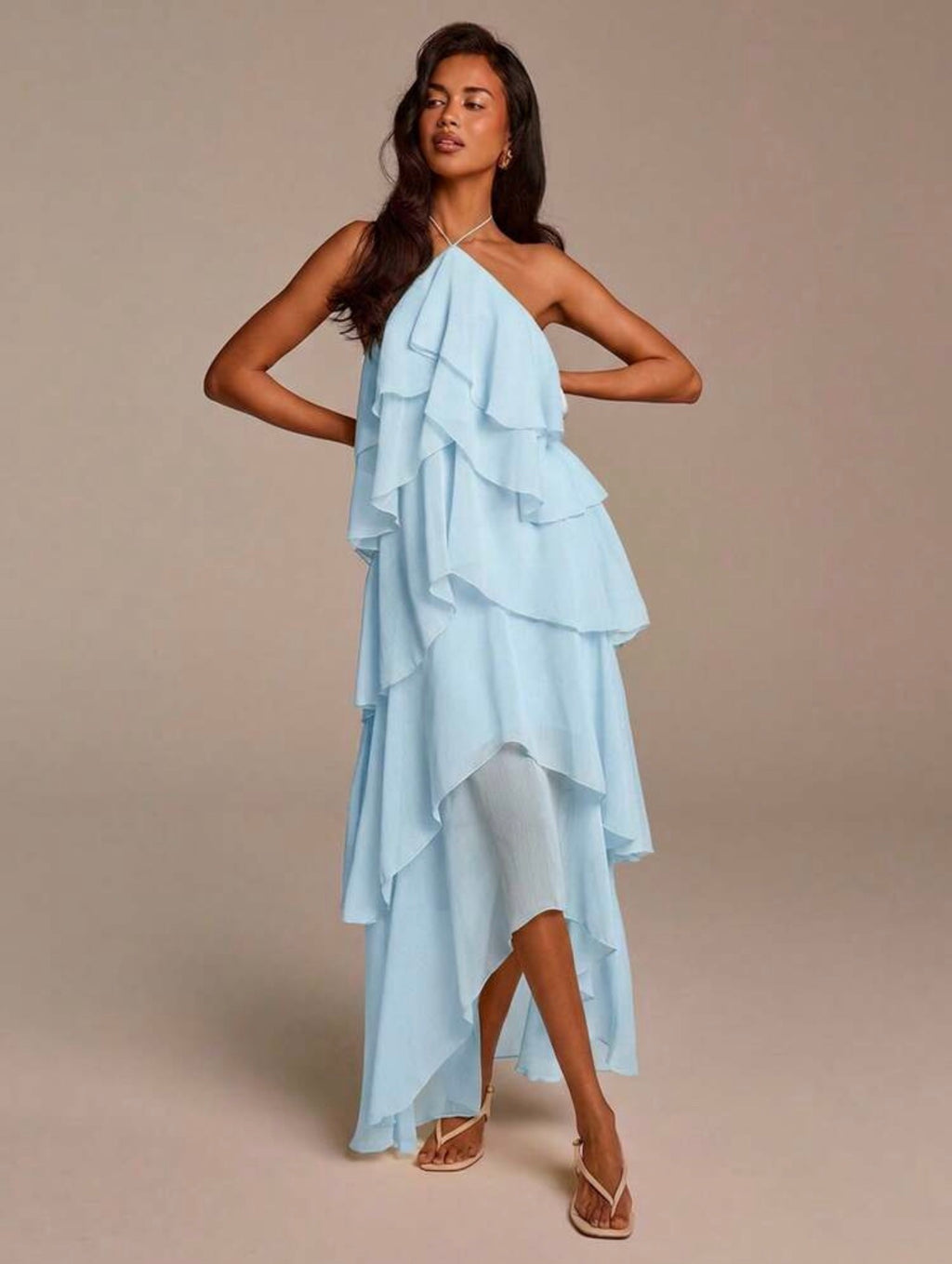 Waterfall Ruffle Maxi Dress