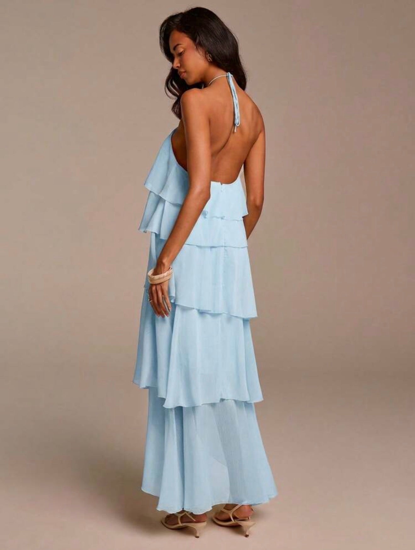 Waterfall Ruffle Maxi Dress