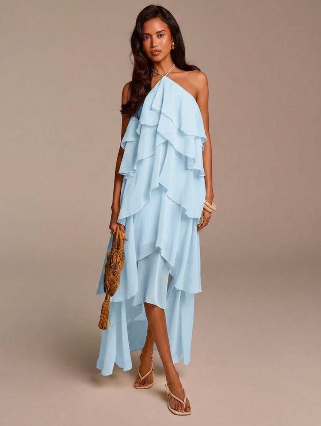 Waterfall Ruffle Maxi Dress