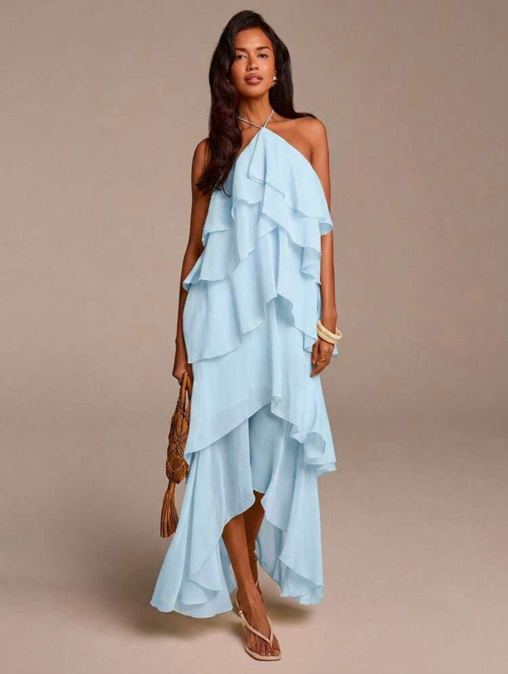 Waterfall Ruffle Maxi Dress