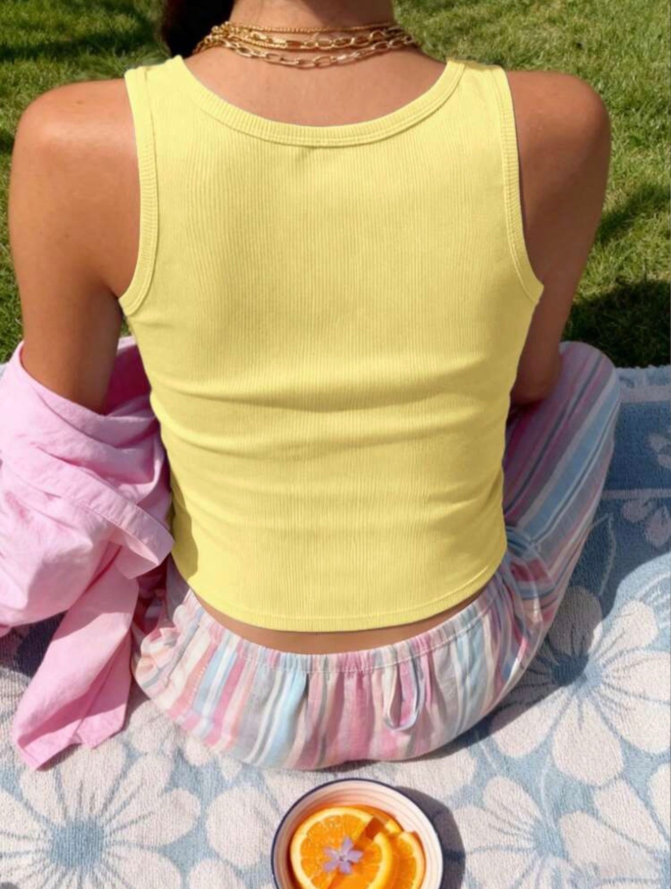 Lemon Ribbed Tank