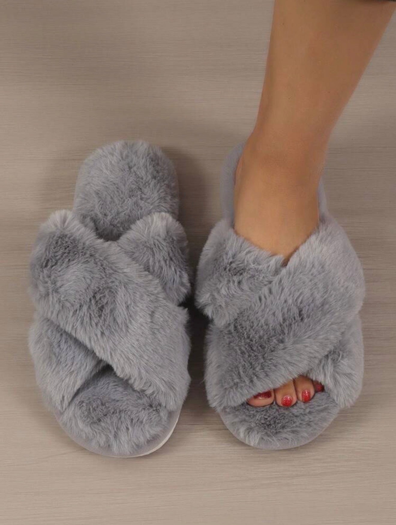 Cloud Cross Plush Slides