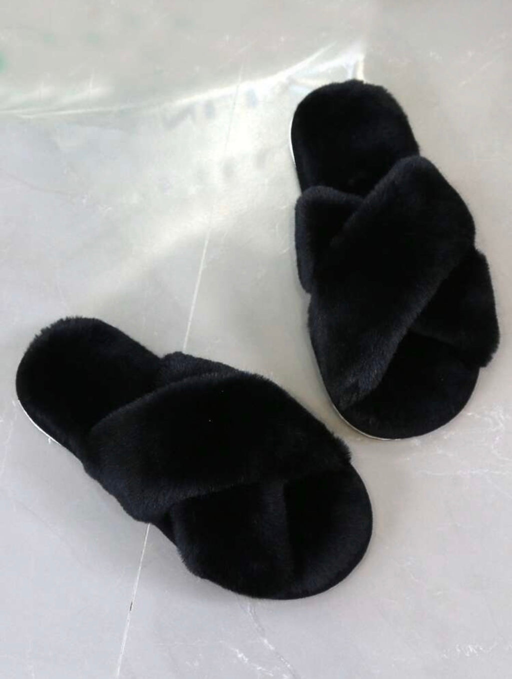 Cloud Cross Plush Slides