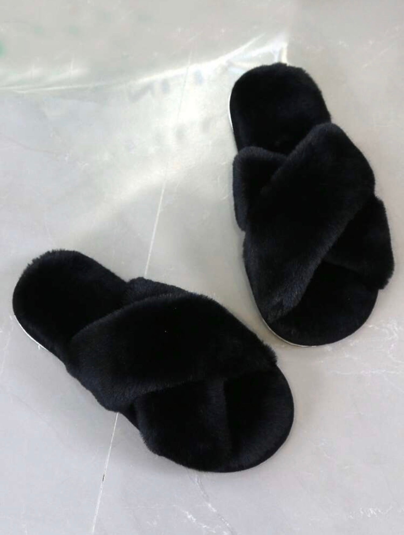 Cloud Cross Plush Slides