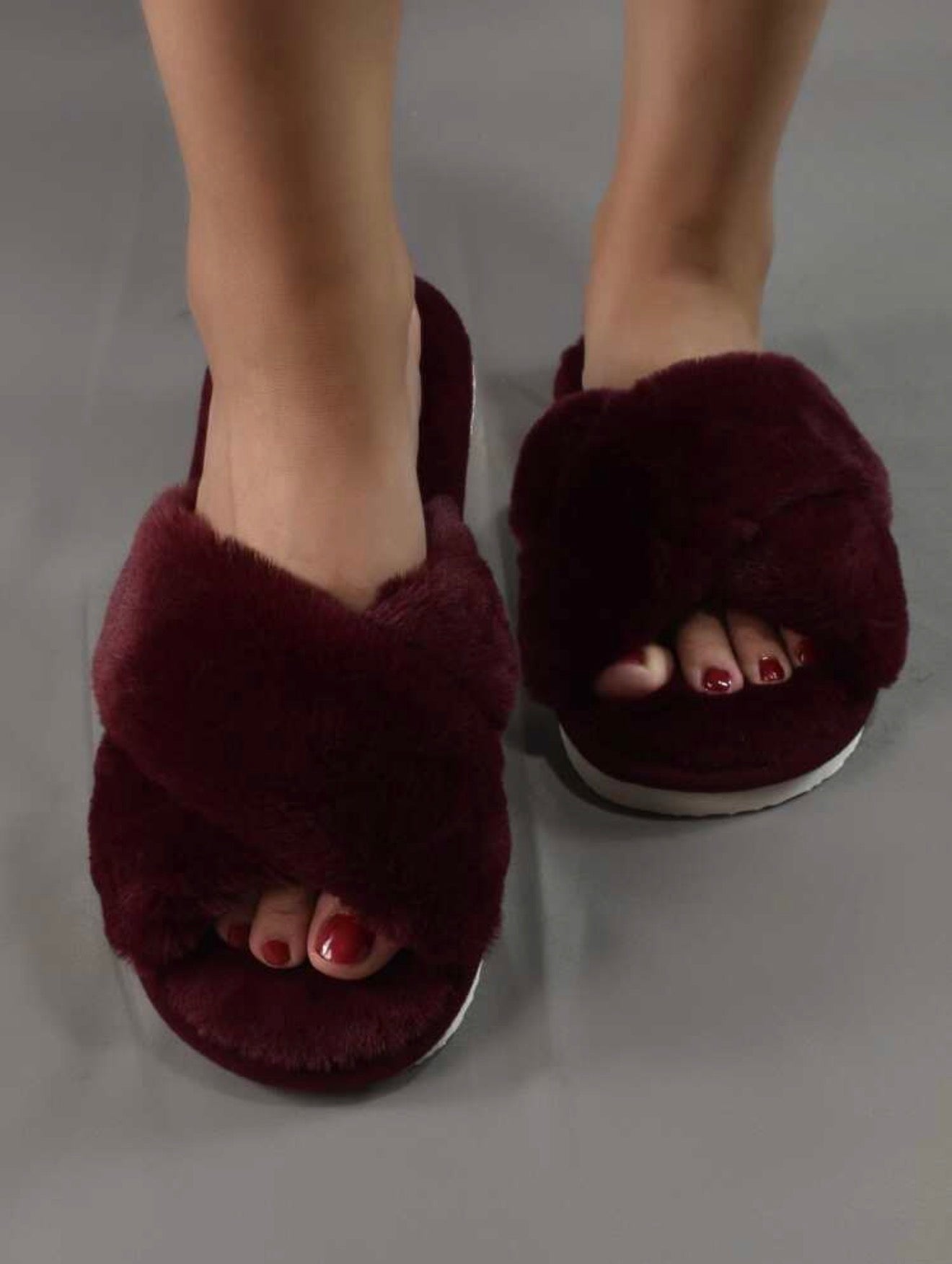 Cloud Cross Plush Slides