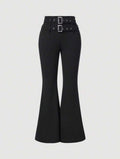 Midnight Buckle Flare Pants