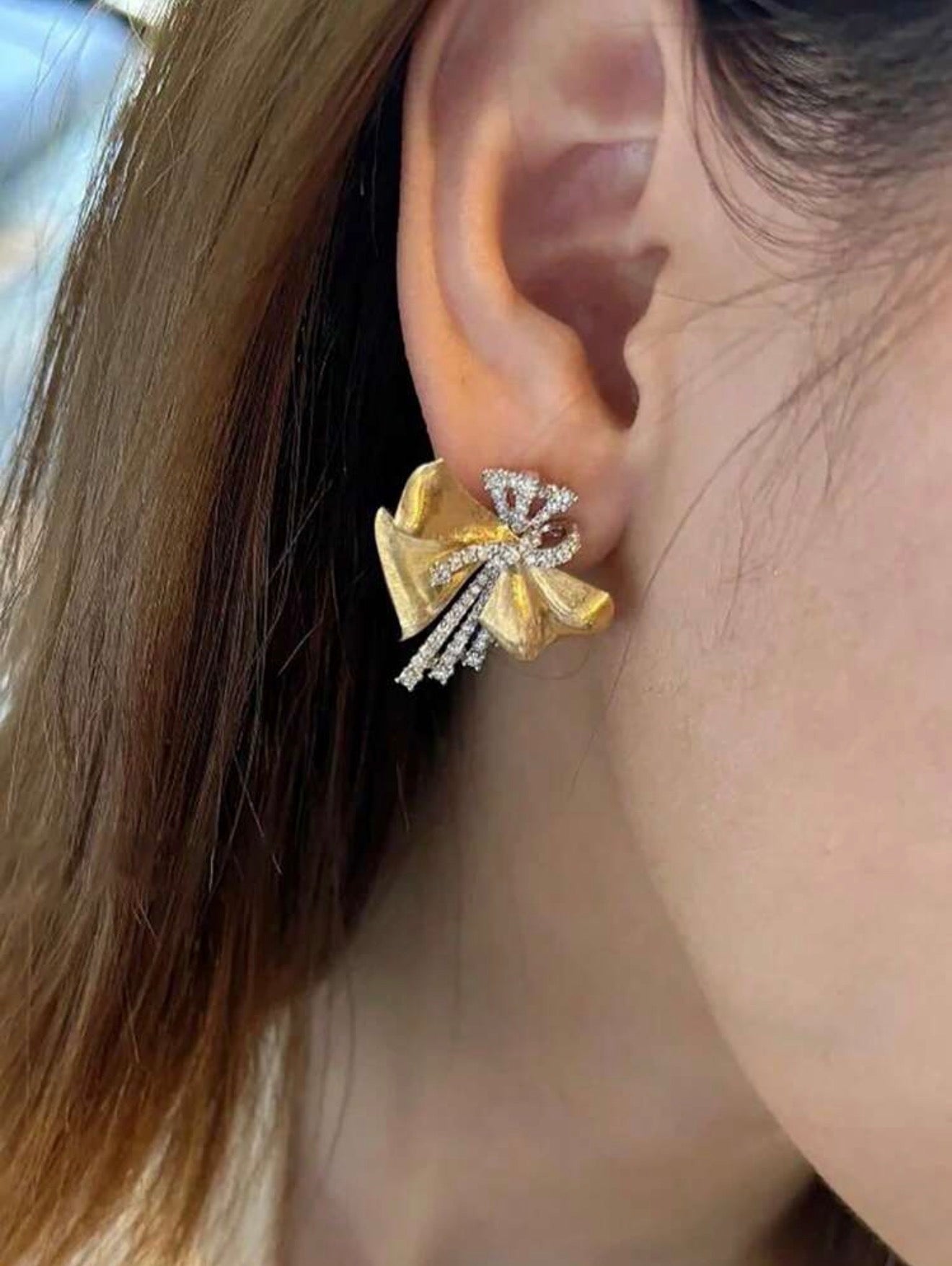 Golden Bow Earrings