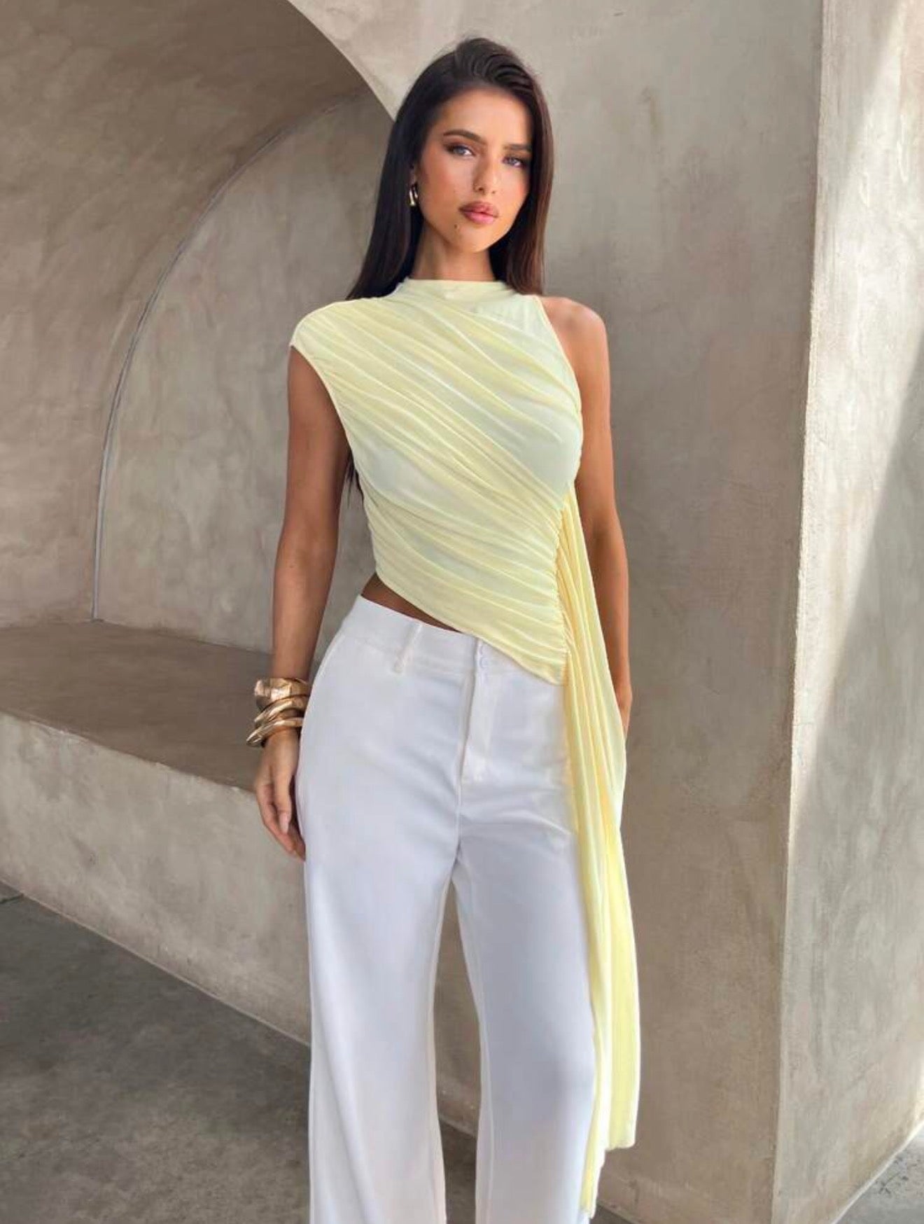 Butter Drape Asymmetric Top