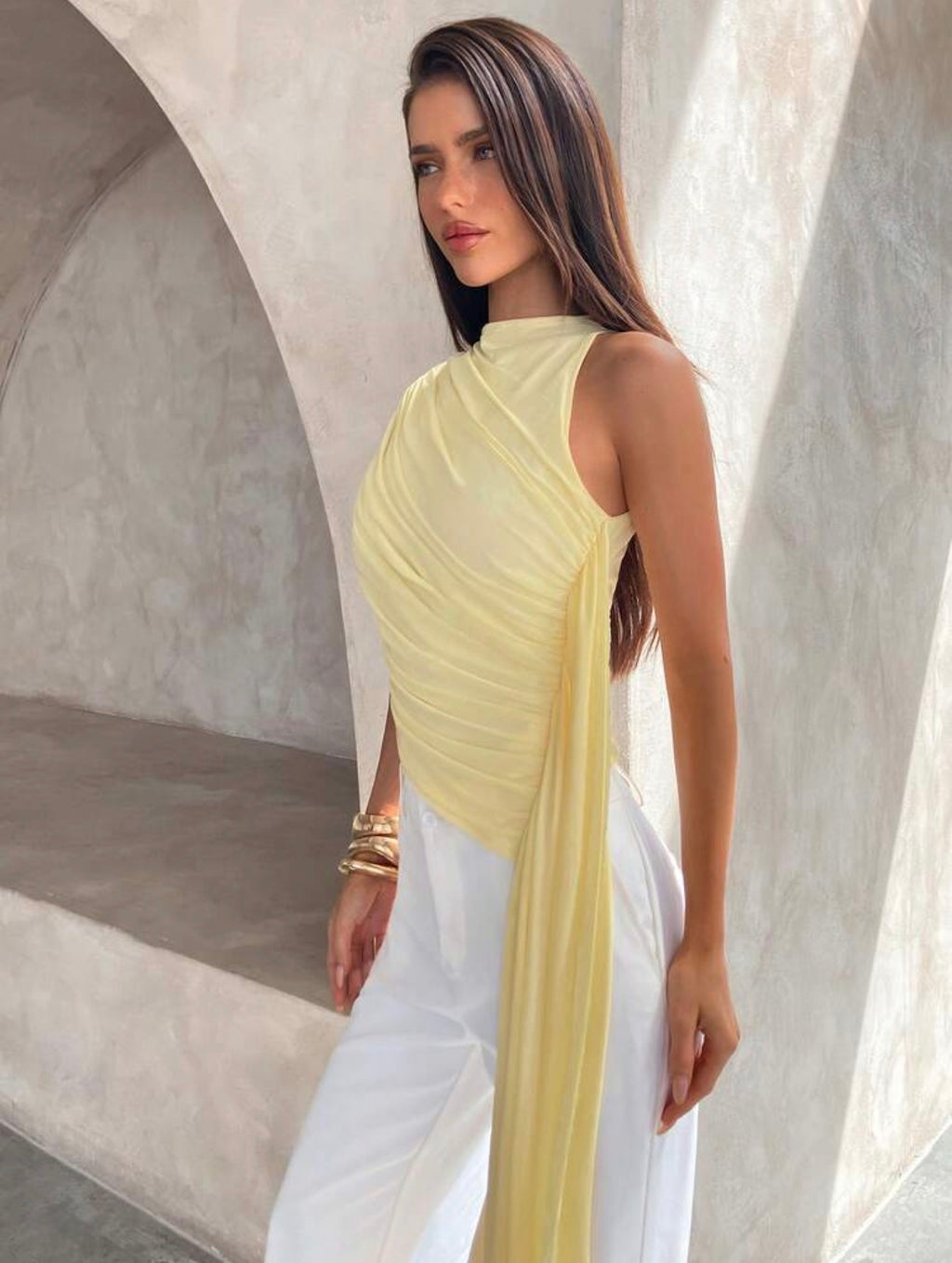 Butter Drape Asymmetric Top