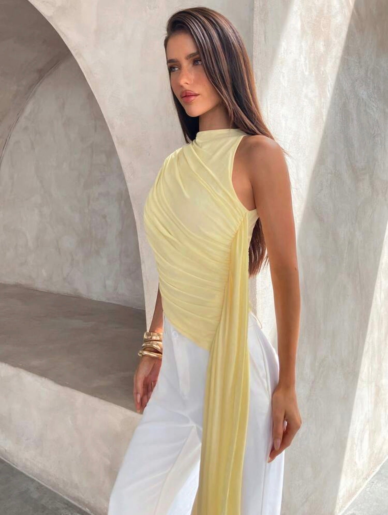 Butter Drape Asymmetric Top