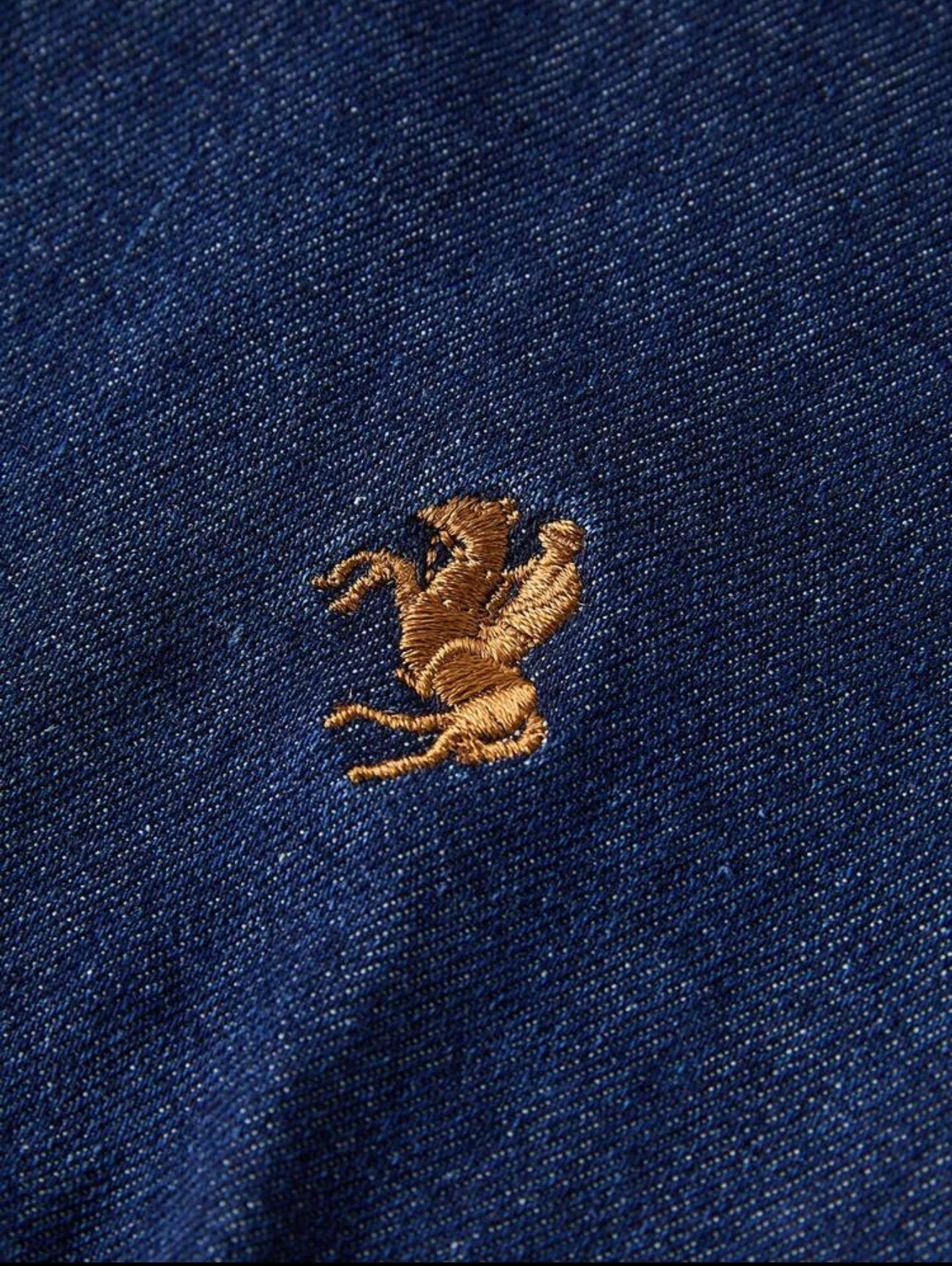 Denim Bell Sleeve Embroidered Shirt