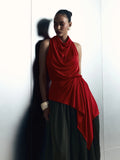 Scarlet Cowl Drape Top