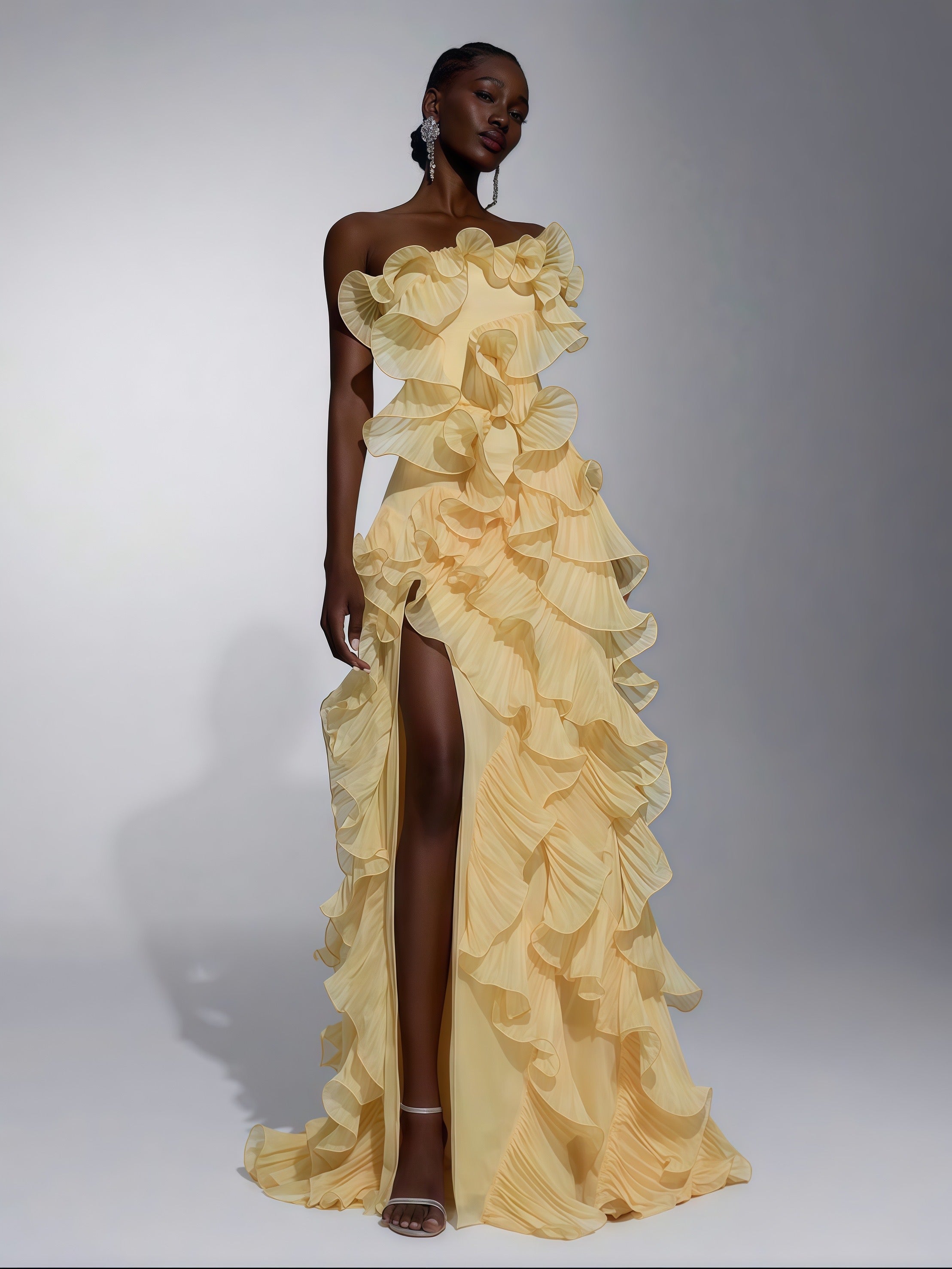 Buttercream Ruffle Couture Gown
