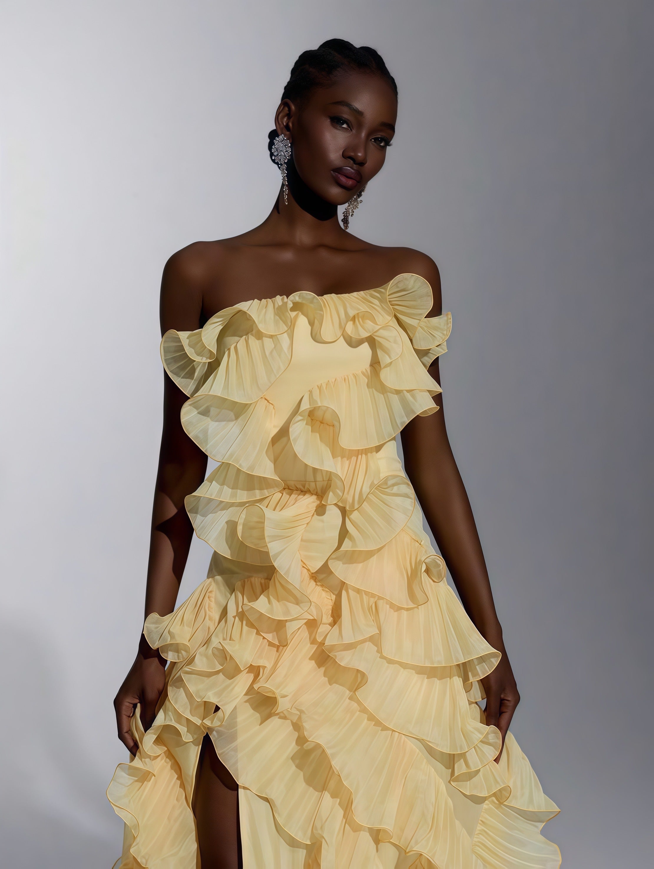 Buttercream Ruffle Couture Gown