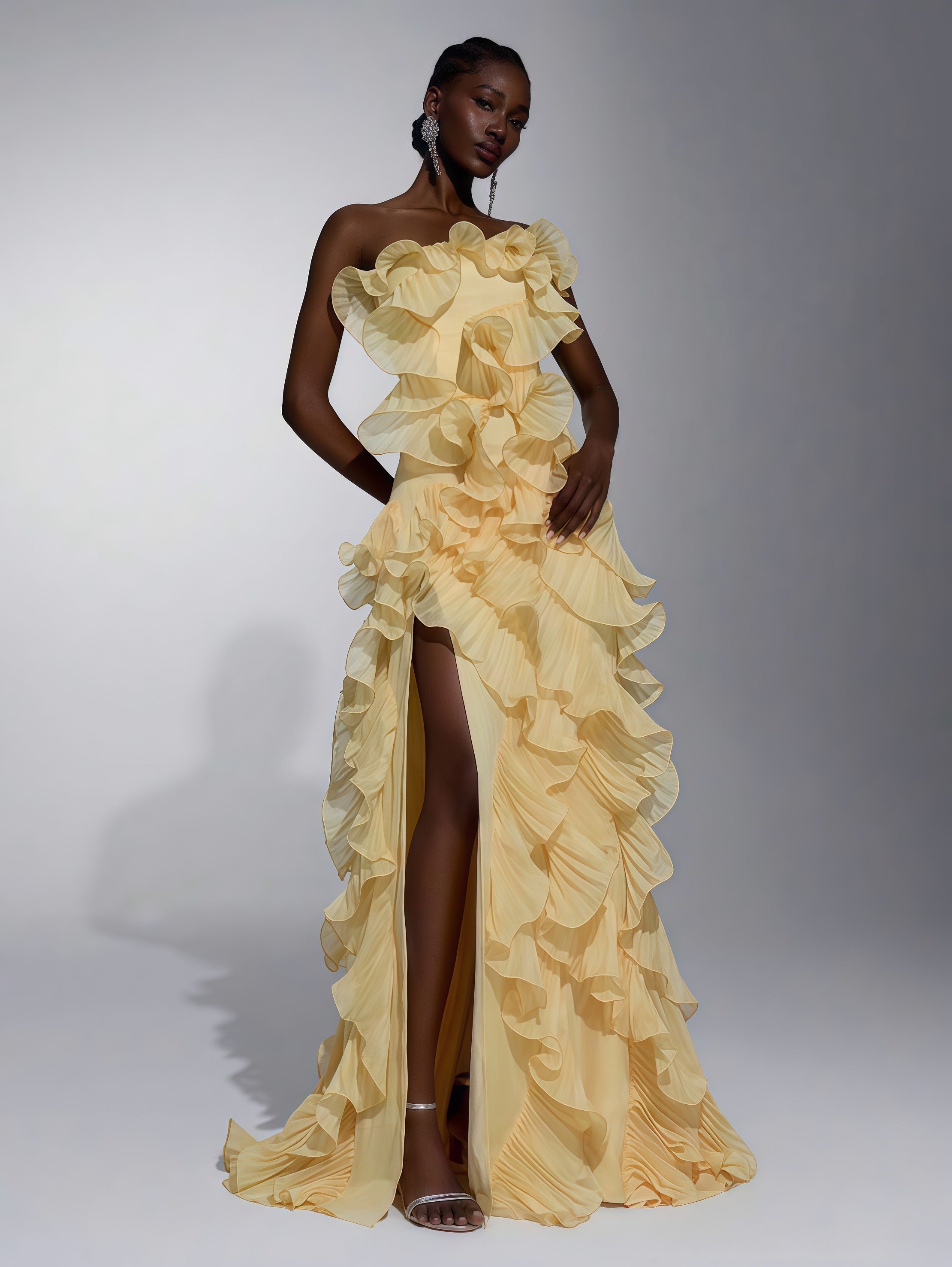 Buttercream Ruffle Couture Gown
