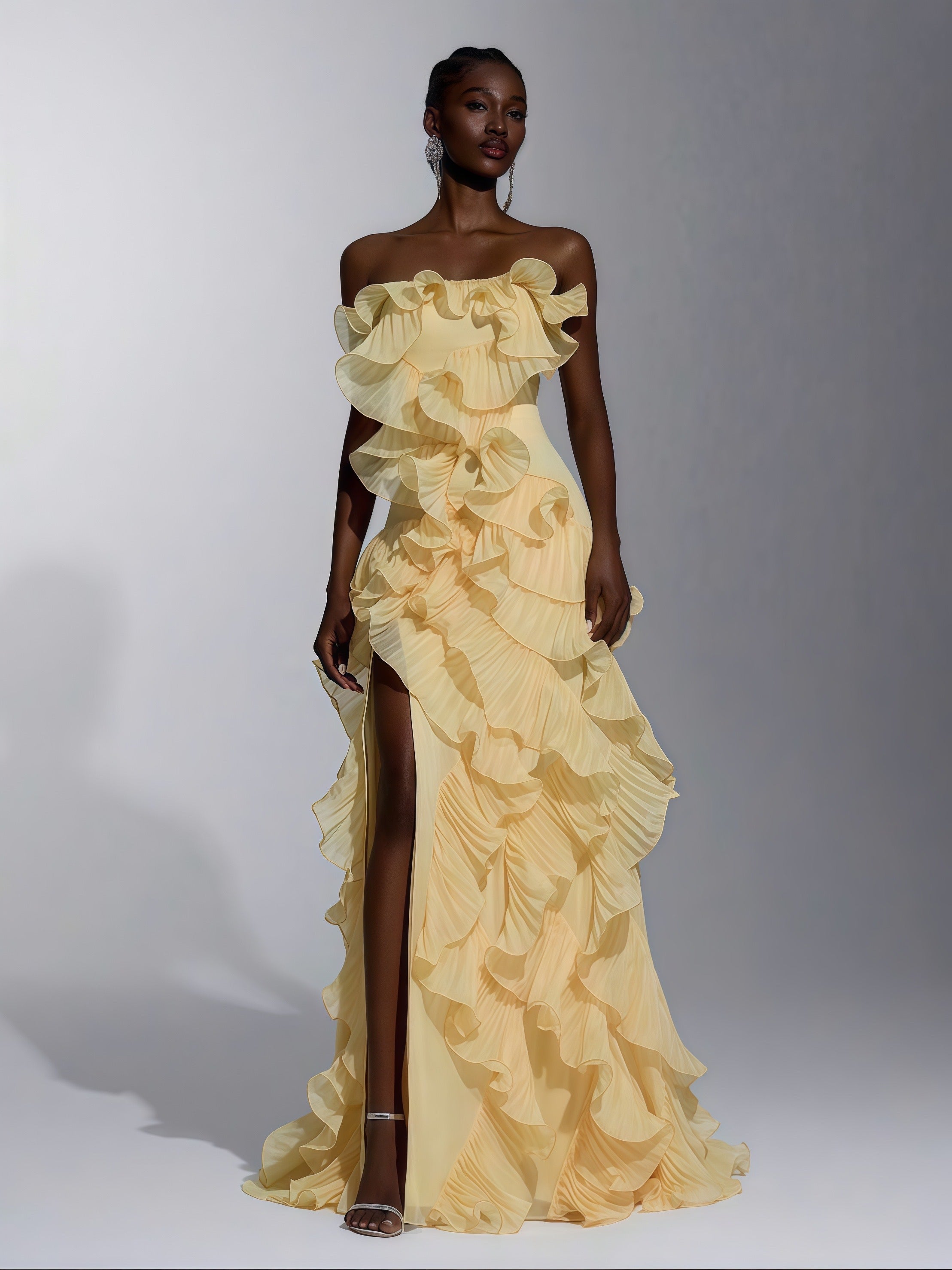 Buttercream Ruffle Couture Gown