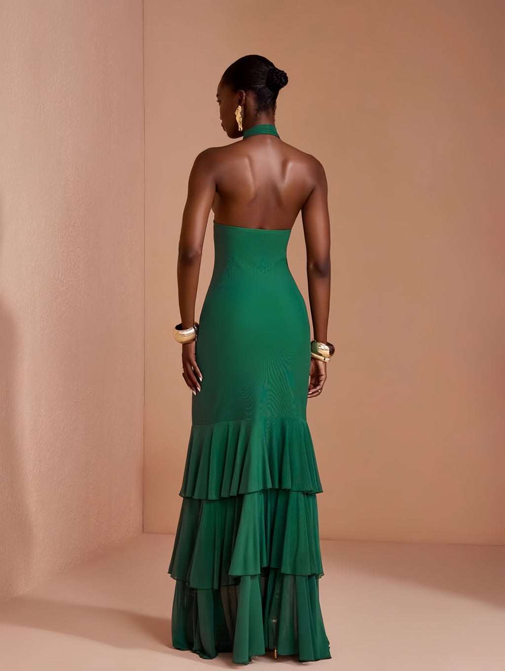Emerald Muse Halter Gown